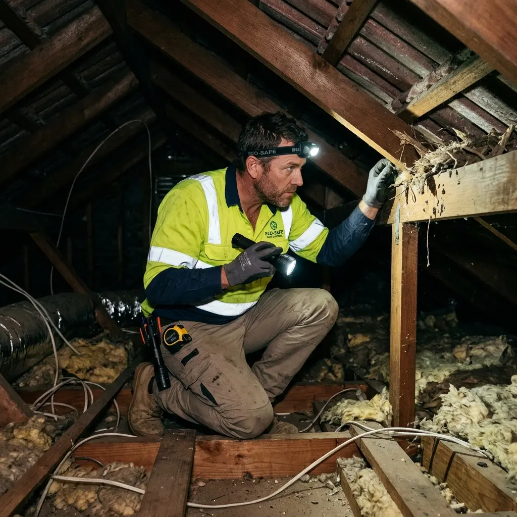 Technician locating dead rodents inside a Kallista wall cavity with detection equipment